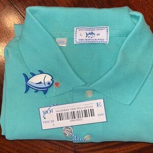 Southern tide men’s polo. New with tags. Haint blue color.
